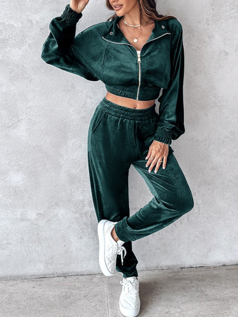 'Ursel' Crop Top and Joggers Set - Celes Fashion